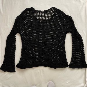 Black Crochet Sweater